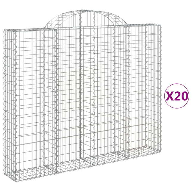 Cesti Gabbioni ad Arco 20 pz 200x30x160/180 cm Ferro Zincato