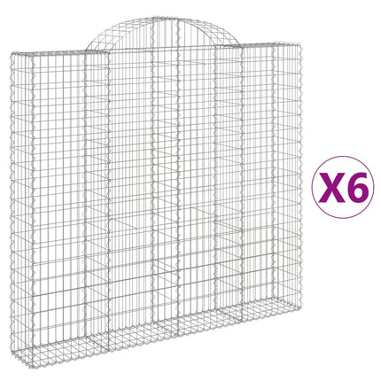 Cesti Gabbioni ad Arco 6 pz 200x30x180/200 cm Ferro Zincato