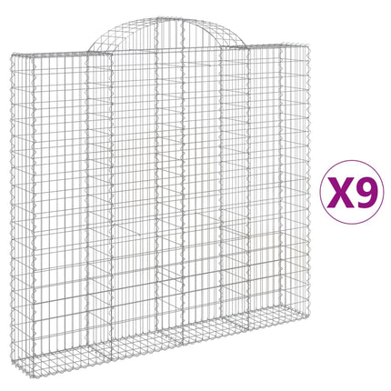 Cesti Gabbioni ad Arco 9 pz 200x30x180/200 cm Ferro Zincato