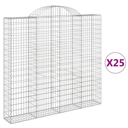 Cesti Gabbioni ad Arco 25 pz 200x30x180/200 cm Ferro Zincato
