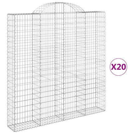 Cesti Gabbioni ad Arco 20 pz 200x30x200/220 cm Ferro Zincato