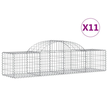 Cesti Gabbioni ad Arco 11 pz 200x50x40/60 cm Ferro Zincato