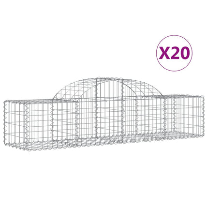 Cesti Gabbioni ad Arco 20 pz 200x50x40/60 cm Ferro Zincato