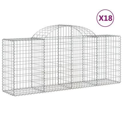 Cesti Gabbioni ad Arco 18 pz 200x50x80/100 cm Ferro Zincato