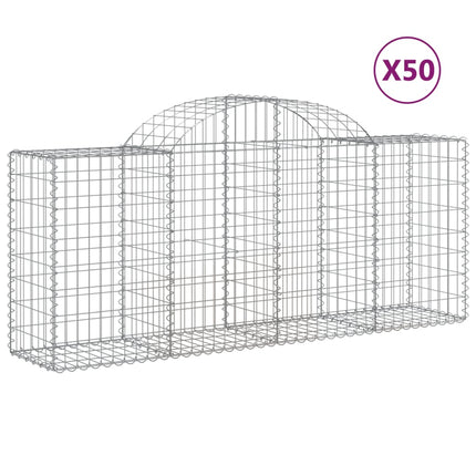 Cesti Gabbioni ad Arco 50 pz 200x50x80/100 cm Ferro Zincato