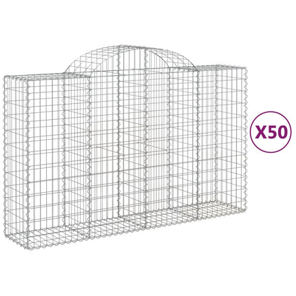 Cesti Gabbioni ad Arco 50 pz 200x50x120/140 cm Ferro Zincato