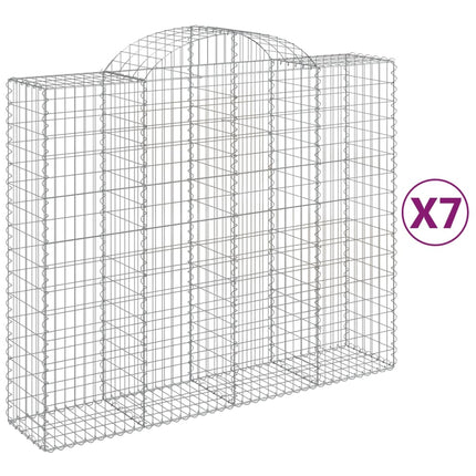 Cesti Gabbioni ad Arco 7 pz 200x50x160/180 cm Ferro Zincato