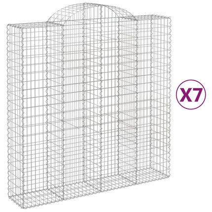 Cesti Gabbioni ad Arco 7 pz 200x50x200/220 cm Ferro Zincato