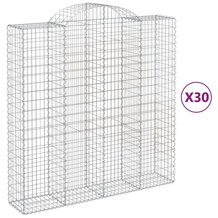 Cesti Gabbioni ad Arco 30 pz 200x50x200/220 cm Ferro Zincato