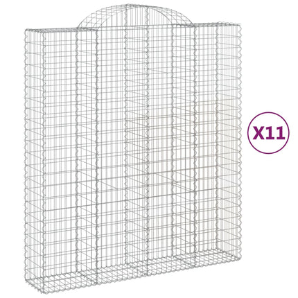 Cesti Gabbioni ad Arco 11 pz 200x50x220/240 cm Ferro Zincato