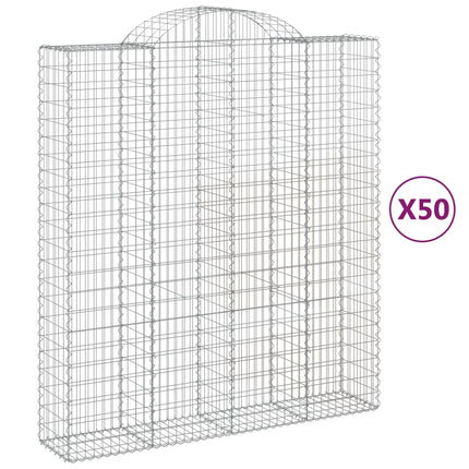 Cesti Gabbioni ad Arco 50 pz 200x50x220/240 cm Ferro Zincato