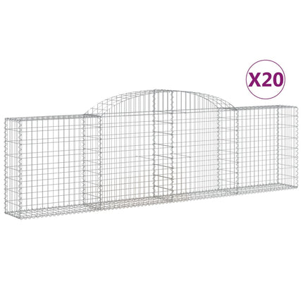 Cesti Gabbioni ad Arco 20 pz 300x30x80/100 cm Ferro Zincato