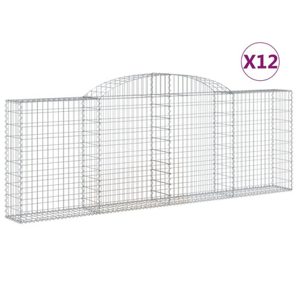 Cesti Gabbioni ad Arco 12 pz 300x30x100/120 cm Ferro Zincato