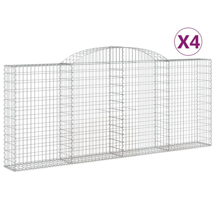 Cesti Gabbioni ad Arco 4 pz 300x30x120/140 cm Ferro Zincato