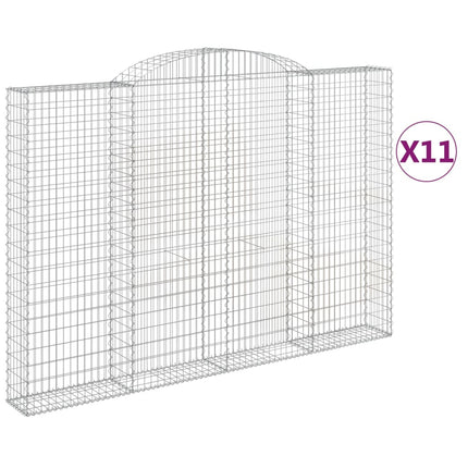 Cesti Gabbioni ad Arco 11 pz 300x30x200/220 cm Ferro Zincato