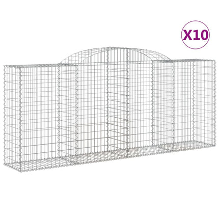 Cesti Gabbioni ad Arco 10 pz 300x50x120/140 cm Ferro Zincato