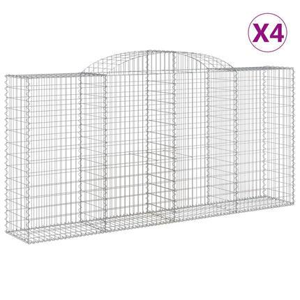 Cesti Gabbioni ad Arco 4 pz 300x50x140/160 cm Ferro Zincato
