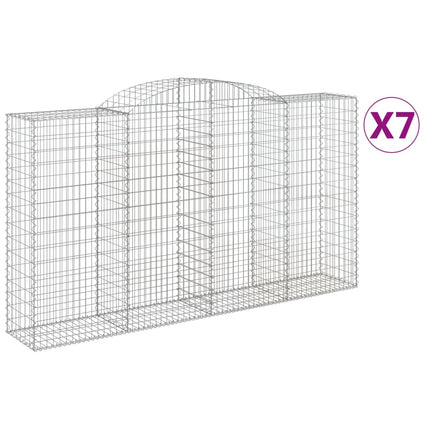 Cesti Gabbioni ad Arco 7 pz 300x50x160/180 cm Ferro Zincato