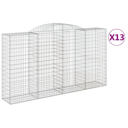 Cesti Gabbioni ad Arco 13 pz 300x50x160/180 cm Ferro Zincato