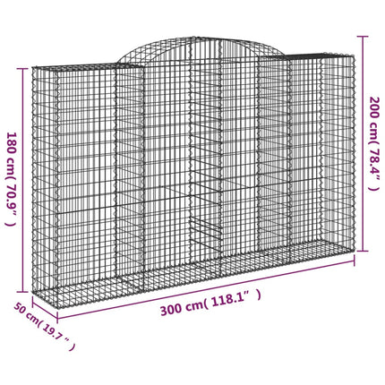 Cesti Gabbioni ad Arco 20 pz 300x50x180/200 cm Ferro Zincato