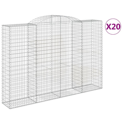 Cesti Gabbioni ad Arco 20 pz 300x50x200/220 cm Ferro Zincato