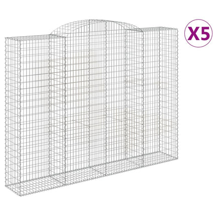 Cesti Gabbioni ad Arco 5 pz 300x50x220/240 cm Ferro Zincato