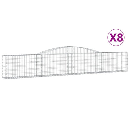 Cesti Gabbioni ad Arco 8 pz 400x30x60/80 cm Ferro Zincato