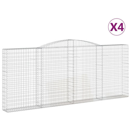 Cesti Gabbioni ad Arco 4 pz 400x30x160/180 cm Ferro Zincato