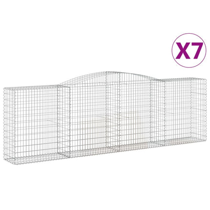 Cesti Gabbioni ad Arco 7 pz 400x50x120/140 cm Ferro Zincato