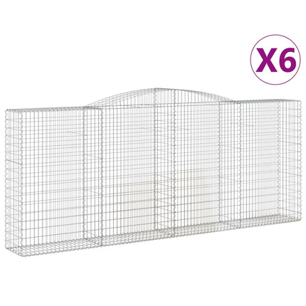 Cesti Gabbioni ad Arco 6 pz 400x50x160/180 cm Ferro Zincato