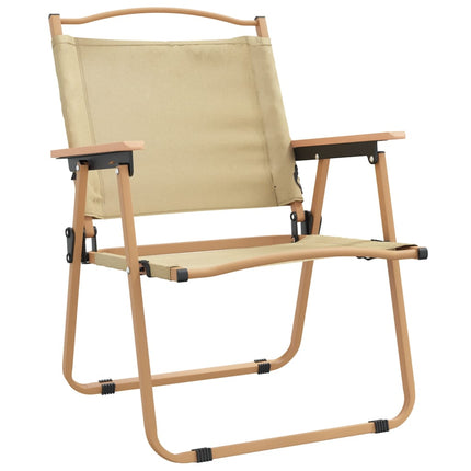 Sedie da Campeggio 2 pz Beige 54x55x78 cm Tessuto Oxford