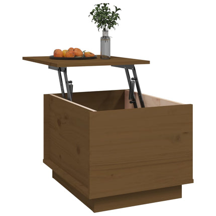 Tavolino da Salotto ambra 40x50x35 cm Legno Massello di Pino