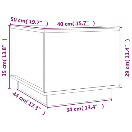 Tavolino da Salotto ambra 40x50x35 cm Legno Massello di Pino