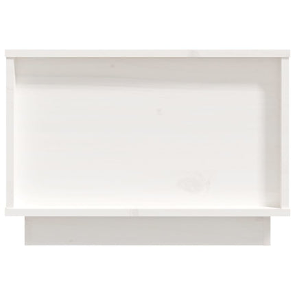 Tavolino da Salotto Bianco 60x50x35 cm Legno Massello di Pino