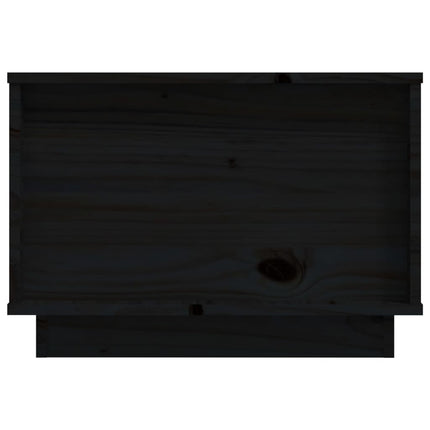 Tavolino da Salotto Nero 60x50x35 cm in Legno Massello di Pino