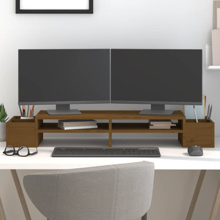 Supporto per Monitor ambra 100x27,5x15cm Legno Massello di Pino