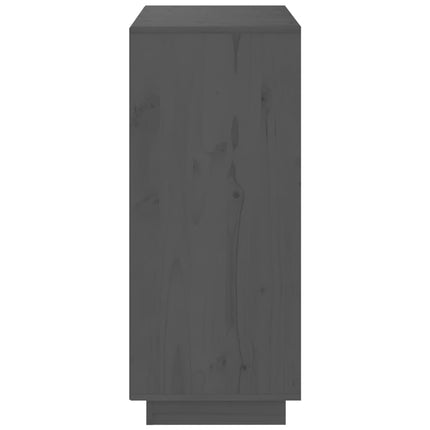 Credenza Grigia 70x34x80 cm in Legno Massello di Pino