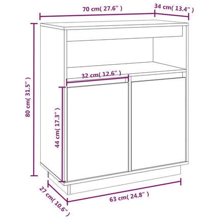 Credenza ambra 70x34x80 cm in Legno Massello di Pino