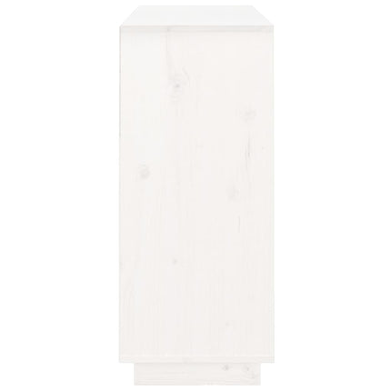 Credenza Bianca 104,5x34x80 cm in Legno Massello di Pino
