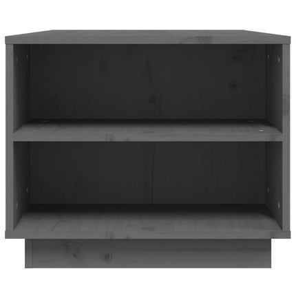 Tavolino da Salotto Grigio 90x49x40,5 cm Legno Massello di Pino