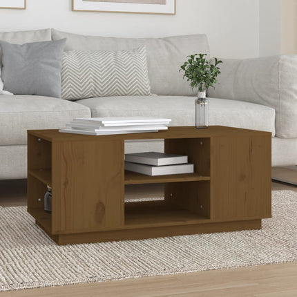 Tavolino da Salotto ambra 90x49x40,5 cm Legno Massello di Pino