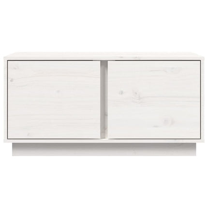 Tavolino da Salotto Bianco 80x50x40 cm Legno Massello di Pino