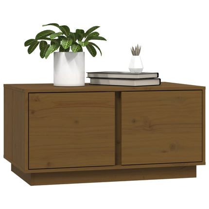 Tavolino da Salotto ambra 80x50x40 cm Legno Massello di Pino
