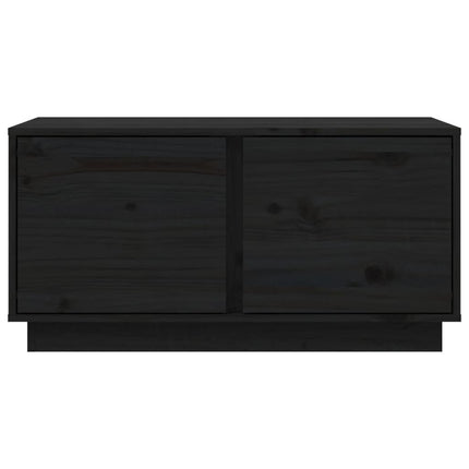 Tavolino da Salotto Nero 80x50x40 cm Legno Massello di Pino