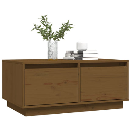 Tavolino da Salotto ambra 80x50x35 cm Legno Massello di Pino