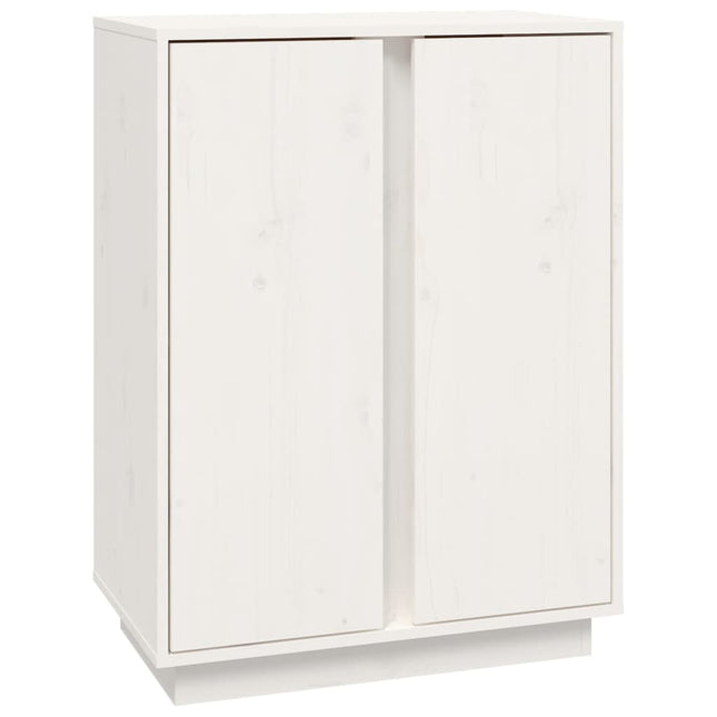 Credenza Bianca 60x35x80 cm in Legno Massello di Pino