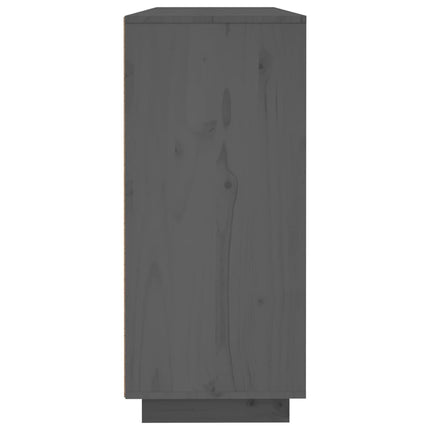 Credenza Grigia 120x35x80 cm in Legno Massello di Pino