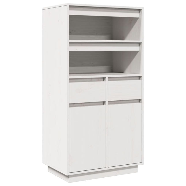 Credenza Bianca 60x40x116,5 cm in Legno Massello di Pino