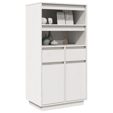 Credenza Bianca 60x40x116,5 cm in Legno Massello di Pino