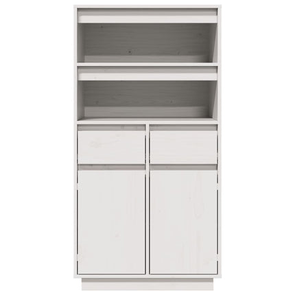 Credenza Bianca 60x40x116,5 cm in Legno Massello di Pino